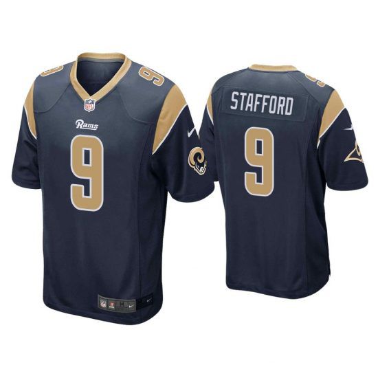 Men Los Angeles Rams 9 Matthew Stafford Nike Navy Game NFL Jersey